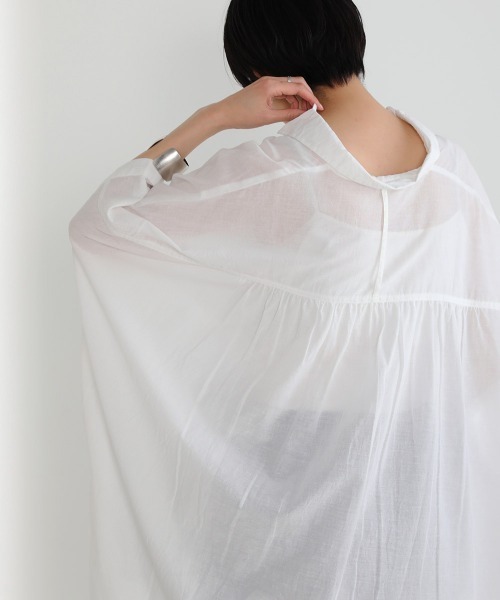 Bou Jeloud(ブージュルード)の「ワイドシャツブラウス(シャツ/ブラウス・レディース・ブラウン/オフホワイト/マスタード/ブルーグリーン/A・38)」の20枚目の写真