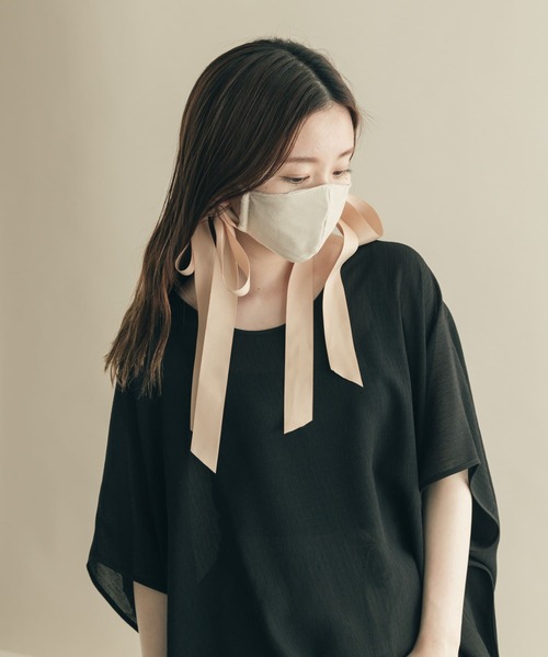 SMELLY(スメリー)の「リボンサテンマスク(その他小物・レディース・ベージュ/グレー・-)」の6枚目の写真
