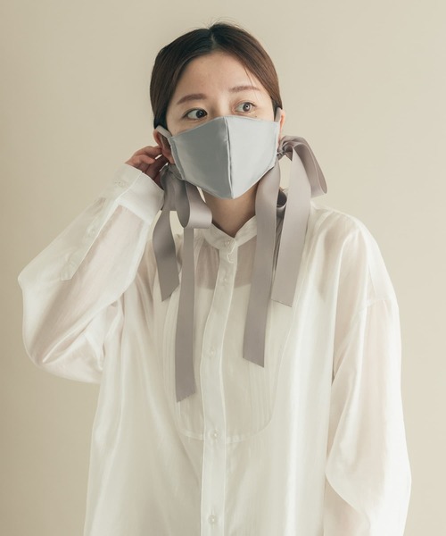 SMELLY(スメリー)の「リボンサテンマスク(その他小物・レディース・ベージュ/グレー・-)」の9枚目の写真