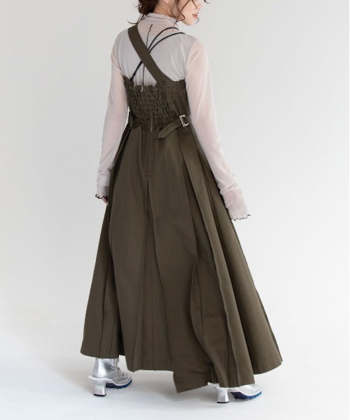 AULA AILA（アウラアイラ）の「レースコンビネーションジャンパースカート（LACE COMBINATION JUMPERSKIRT）（ジャンパースカート・レディース・ネイビー/カーキ・M）」の13枚目の写真