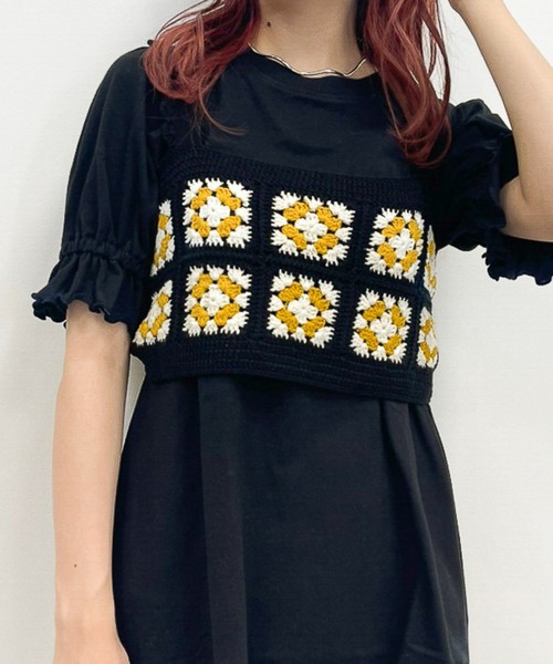 Heather(ヘザー)の「カラークロシェビスチェ_955037(その他トップス・レディース・ベージュ系/ブラック系・FREE)」の2枚目の写真