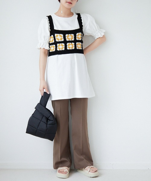 Heather(ヘザー)の「カラークロシェビスチェ_955037(その他トップス・レディース・ベージュ系/ブラック系・FREE)」の3枚目の写真