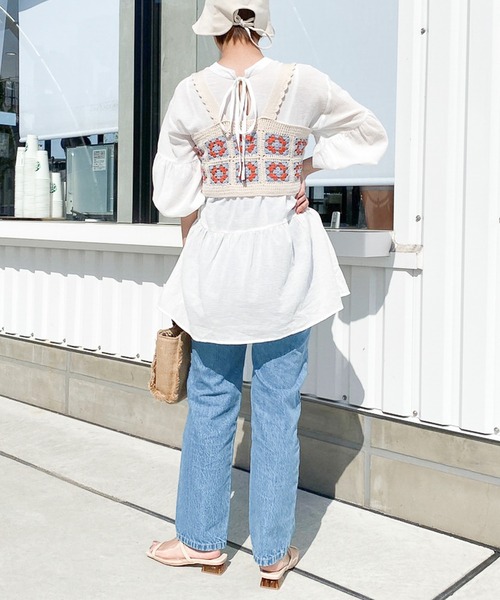 Heather(ヘザー)の「カラークロシェビスチェ_955037(その他トップス・レディース・ベージュ系/ブラック系・FREE)」の8枚目の写真