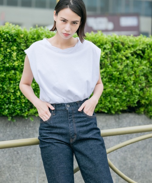 CAL．Berries（カルベリーズ）の「CAL.Berries/カルベリーズ ノースリーブ（タンクトップ・レディース・ホワイト/ブラック/コーラル・S）」の6枚目の写真