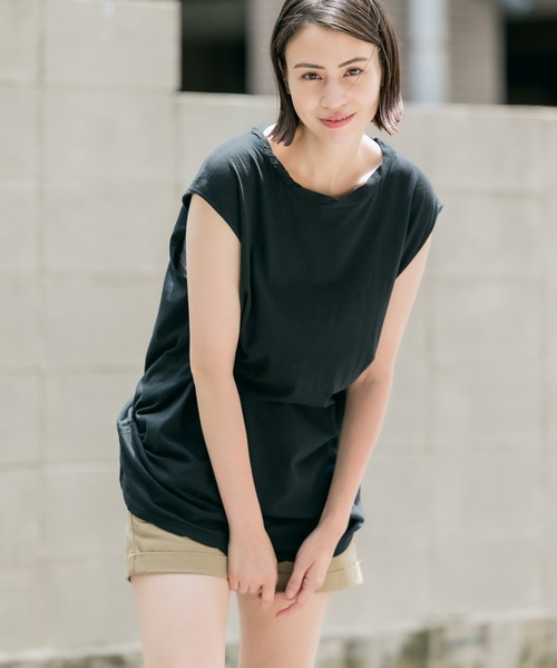 CAL．Berries（カルベリーズ）の「CAL.Berries/カルベリーズ ノースリーブ（タンクトップ・レディース・ホワイト/ブラック/コーラル・S）」の9枚目の写真