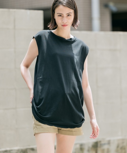 CAL．Berries（カルベリーズ）の「CAL.Berries/カルベリーズ ノースリーブ（タンクトップ・レディース・ホワイト/ブラック/コーラル・S）」の10枚目の写真