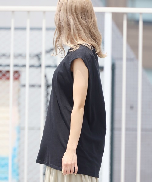 CAL．Berries（カルベリーズ）の「CAL.Berries/カルベリーズ ノースリーブ（タンクトップ・レディース・ホワイト/ブラック/コーラル・S）」の4枚目の写真