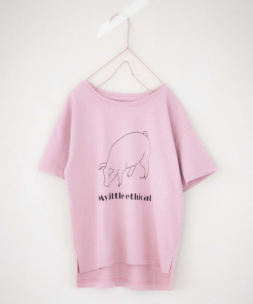 LOWRYS FARM(ローリーズファーム)の「monmimiブタサンT 954820(Tシャツ/カットソー・キッズ・オフホワイト/グリーン/ピンク・110cm/120cm/130cm/140cm/150cm/XXX-LARGE)」の3枚目の写真