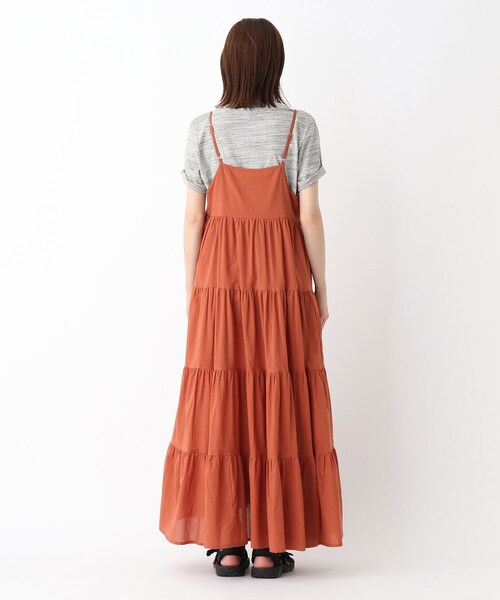 BASECONTROL（ベースコントロール）の「◆【WEB限定】ティアード　マキシ丈　キャミワンピース（ワンピース・レディース・ダークブラウン/ブラック/ダークオレンジ・99）」の5枚目の写真