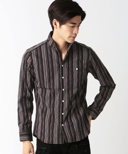 HIDEAWAYS NICOLE（ハイダウェイニコル）の「タックジャカードシャツ（シャツ/ブラウス・メンズ・マルチ/ブラック系/ネイビー×ホワイト/ホワイト×ネイビー・LARGE/X-LARGE/MEDIUM）」の2枚目の写真