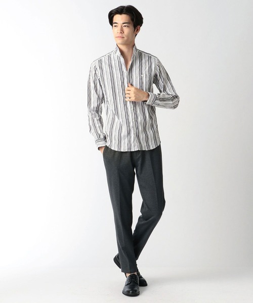 HIDEAWAYS NICOLE（ハイダウェイニコル）の「タックジャカードシャツ（シャツ/ブラウス・メンズ・マルチ/ブラック系/ネイビー×ホワイト/ホワイト×ネイビー・LARGE/X-LARGE/MEDIUM）」の7枚目の写真