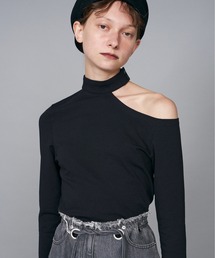 musubore | ショルダーカットチョーカートップス(Tシャツ/カットソー)