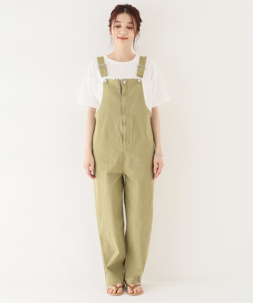 Simplicite（サンプリシテ）の「ワークデニムサロペット◆（サロペット/オーバーオール・レディース・ブラック/ベージュ・FREE）」の3枚目の写真