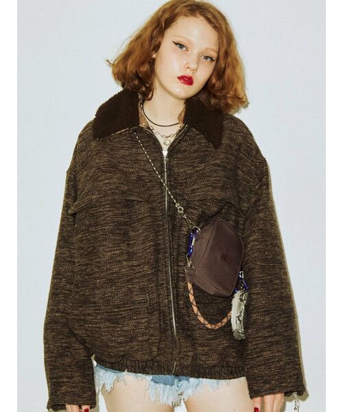 jouetie（ジュエティ）の「ボアカラールーズブルゾン（ブルゾン・レディース・アイボリー/ブラック/ピンク/ブラウン・MEDIUM）」の16枚目の写真