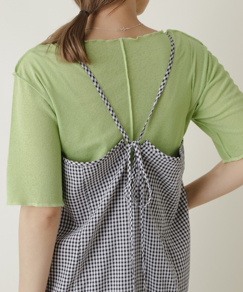 Kastane（カスタネ）の「wovenギンガムマーメイドワンピース（ワンピース・レディース・ブラック/オレンジ・FREE）」の19枚目の写真