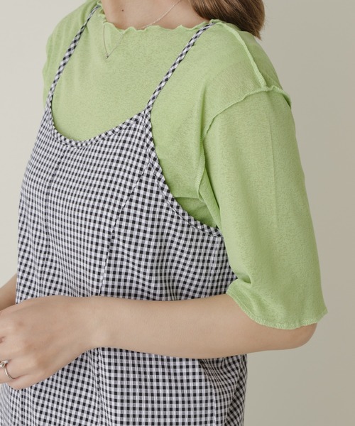 Kastane（カスタネ）の「wovenギンガムマーメイドワンピース（ワンピース・レディース・ブラック/オレンジ・FREE）」の21枚目の写真