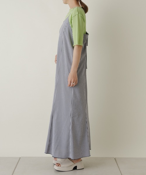 Kastane（カスタネ）の「wovenギンガムマーメイドワンピース（ワンピース・レディース・ブラック/オレンジ・FREE）」の4枚目の写真