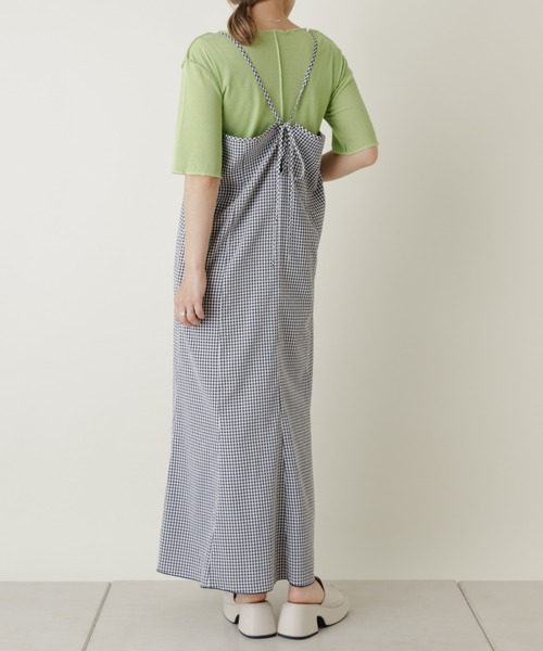 Kastane（カスタネ）の「wovenギンガムマーメイドワンピース（ワンピース・レディース・ブラック/オレンジ・FREE）」の12枚目の写真