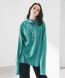 LiNoH | エンブロイダリータートルネックカットソー/EMBROIDERY TURTLE NECK L/S TEE(Tシャツ/カットソー)
