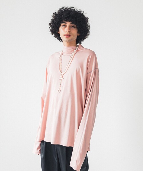 LiNoH（リノー）の「エンブロイダリータートルネックカットソー/EMBROIDERY TURTLE NECK L/S TEE（Tシャツ/カットソー・メンズ・グレイッシュベージュ/ブルー/ミント/ピンク・1/2）」の18枚目の写真