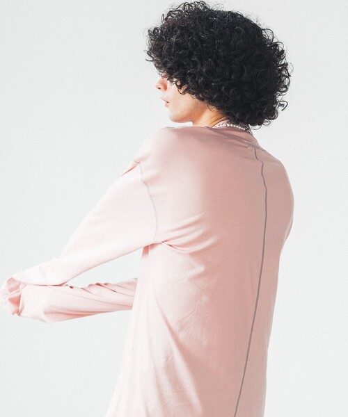 LiNoH（リノー）の「エンブロイダリータートルネックカットソー/EMBROIDERY TURTLE NECK L/S TEE（Tシャツ/カットソー・メンズ・グレイッシュベージュ/ブルー/ミント/ピンク・1/2）」の9枚目の写真