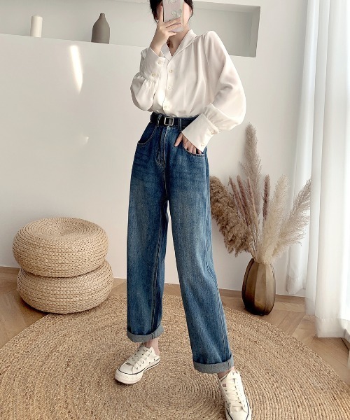 ABITOKYO(アビトーキョー)の「ボリュウーム袖開襟シャツ(シャツ/ブラウス・レディース・ホワイト/ブルー/ブラック・S/M/L)」の12枚目の写真