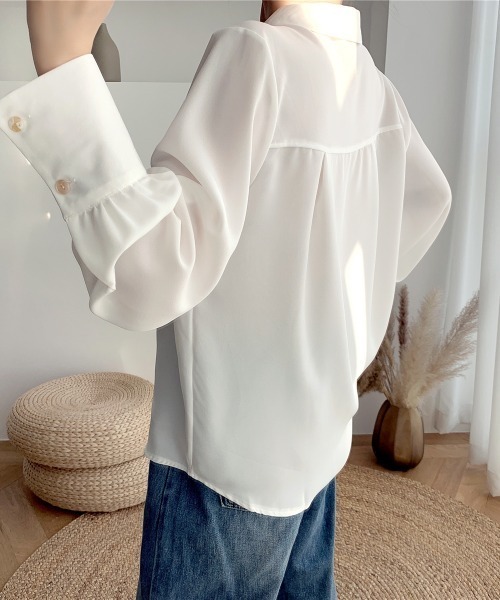 ABITOKYO(アビトーキョー)の「ボリュウーム袖開襟シャツ(シャツ/ブラウス・レディース・ホワイト/ブルー/ブラック・S/M/L)」の19枚目の写真