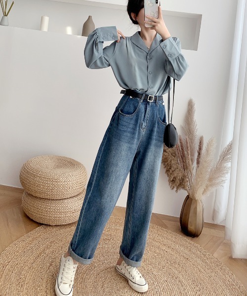 ABITOKYO(アビトーキョー)の「ボリュウーム袖開襟シャツ(シャツ/ブラウス・レディース・ホワイト/ブルー/ブラック・S/M/L)」の8枚目の写真