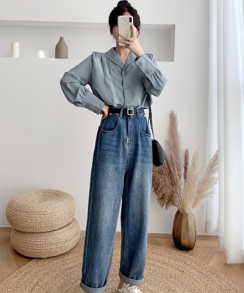 ABITOKYO(アビトーキョー)の「ボリュウーム袖開襟シャツ(シャツ/ブラウス・レディース・ホワイト/ブルー/ブラック・S/M/L)」の20枚目の写真