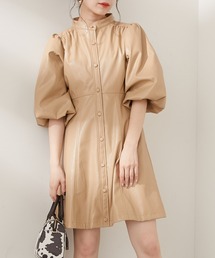 Chico | レザーバルーン袖ミニワンピース(ワンピース)