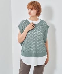 cepo | スカシアミベスト＋ノースリーブ　アンサンブル(ベスト)