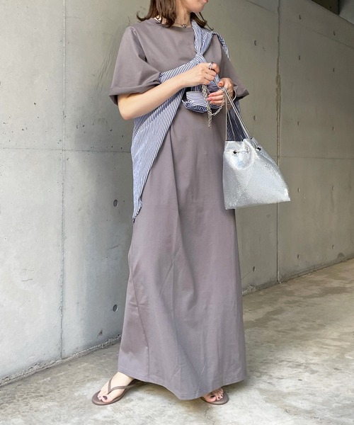 DouDou（ドゥドゥ）の「【WEB限定】半袖カットワンピース（ワンピース・レディース・ブラック/グレー/ベージュ・FREE）」の14枚目の写真