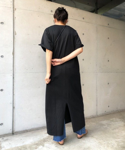 DouDou（ドゥドゥ）の「【WEB限定】半袖カットワンピース（ワンピース・レディース・ブラック/グレー/ベージュ・FREE）」の8枚目の写真