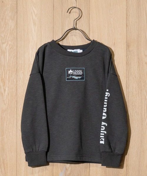 LOGOS(ロゴス)の「【30】〔LOGOS/ロゴス〕スラブ裏起毛 フロント刺繍 クルーネックスウェット(スウェット・キッズ・ブラウン/ダークグレー/ライトグリーン/グリーン系その他/グレー系その他/ブラウン系その他/グリーン/ネイビー系/ネイビー・160/140/150/130)」の2枚目の写真