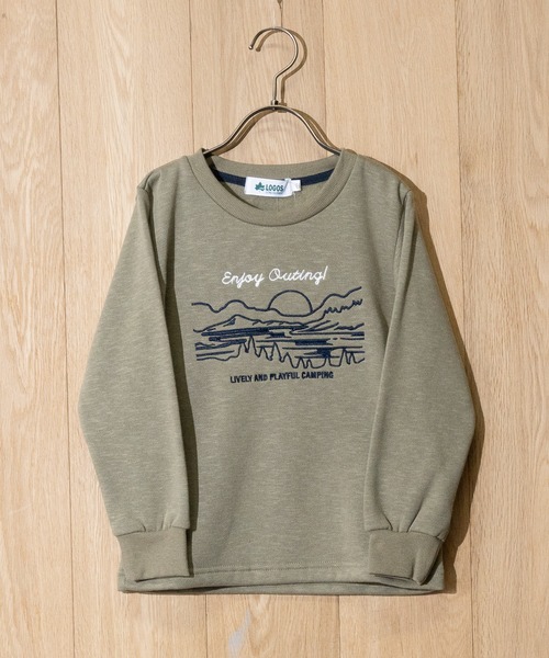 LOGOS(ロゴス)の「【30】〔LOGOS/ロゴス〕スラブ裏起毛 フロント刺繍 クルーネックスウェット(スウェット・キッズ・ブラウン/ダークグレー/ライトグリーン/グリーン系その他/グレー系その他/ブラウン系その他/グリーン/ネイビー系/ネイビー・160/140/150/130)」の7枚目の写真