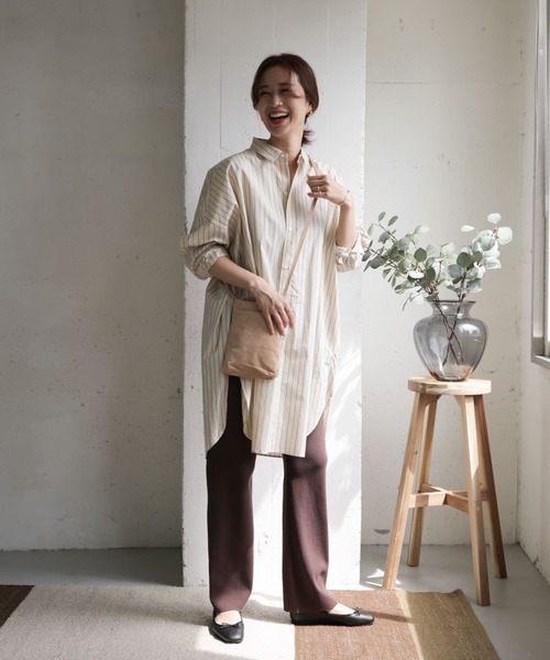 URBAN RESEARCH DOORS(アーバンリサーチドアーズ)の「コットンビッグシャツ(シャツ/ブラウス・レディース・ネイビー/ライトグレー/ストライプ・ONE)」の17枚目の写真