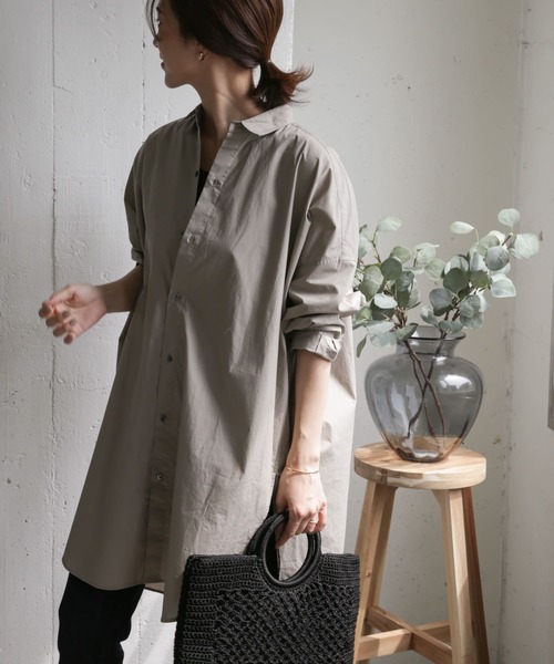 URBAN RESEARCH DOORS(アーバンリサーチドアーズ)の「コットンビッグシャツ(シャツ/ブラウス・レディース・ネイビー/ライトグレー/ストライプ・ONE)」の18枚目の写真