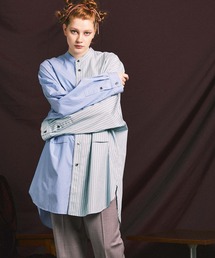 MAISON SPECIAL | 《ユニセックスアイテム》スイッチングプライムオーバーバンドカラーシャツコート 【MAISON SPECIAL/メゾンスペシャル】(シャツ/ブラウス)