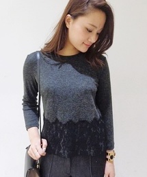 FIGARO Paris | ◆ソフトポンチ 裾レースプルオーバー(その他トップス)