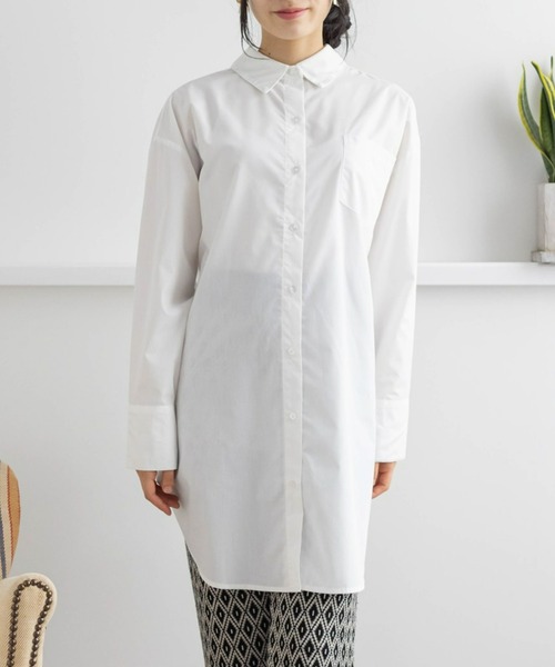 clear（クリア）の「バックギャザーオーバーサイズシャツ（シャツ/ブラウス・レディース・ブラック/オフホワイト/カーキ・F）」の2枚目の写真