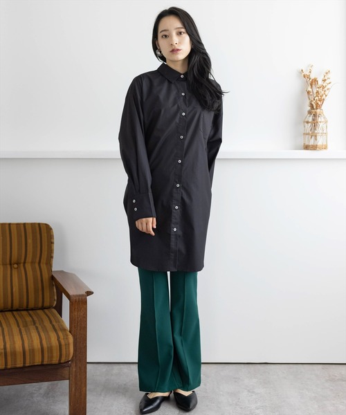 clear（クリア）の「バックギャザーオーバーサイズシャツ（シャツ/ブラウス・レディース・ブラック/オフホワイト/カーキ・F）」の4枚目の写真