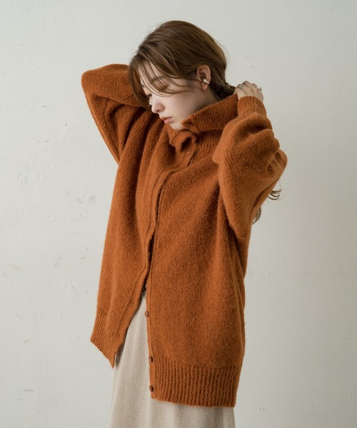 Kastane(カスタネ)の「リサイクルヤーン衿付きニットカーディガン(カーディガン/ボレロ・レディース・オフホワイト/ミント/オレンジ・FREE)」の17枚目の写真