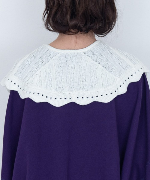 MERLOT(メルロー)の「ニット付け襟(付け襟・レディース・ホワイト/ブラック・FREE)」の5枚目の写真