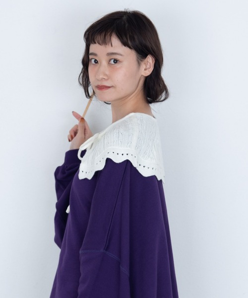 MERLOT(メルロー)の「ニット付け襟(付け襟・レディース・ホワイト/ブラック・FREE)」の8枚目の写真