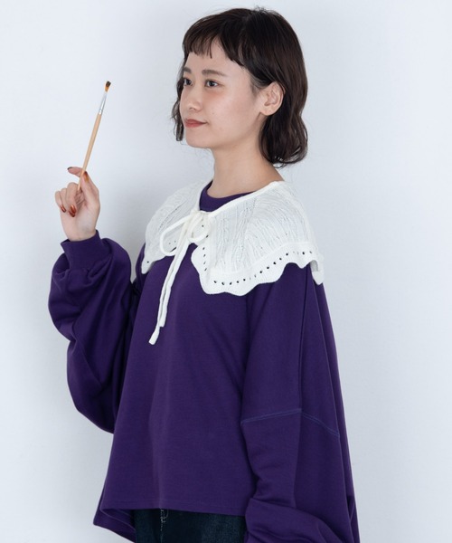 MERLOT(メルロー)の「ニット付け襟(付け襟・レディース・ホワイト/ブラック・FREE)」の12枚目の写真