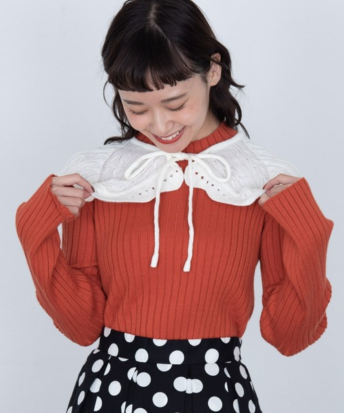 MERLOT(メルロー)の「ニット付け襟(付け襟・レディース・ホワイト/ブラック・FREE)」の18枚目の写真