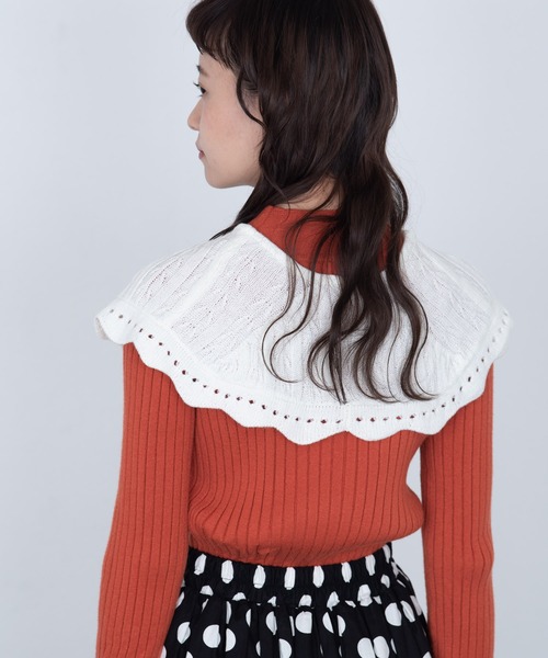 MERLOT(メルロー)の「ニット付け襟(付け襟・レディース・ホワイト/ブラック・FREE)」の15枚目の写真