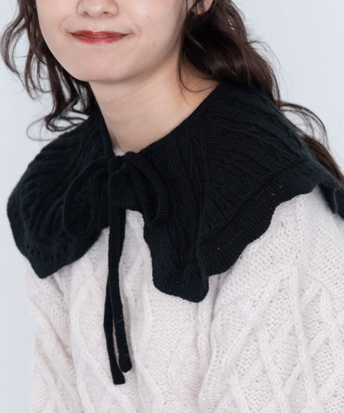 MERLOT(メルロー)の「ニット付け襟(付け襟・レディース・ホワイト/ブラック・FREE)」の22枚目の写真