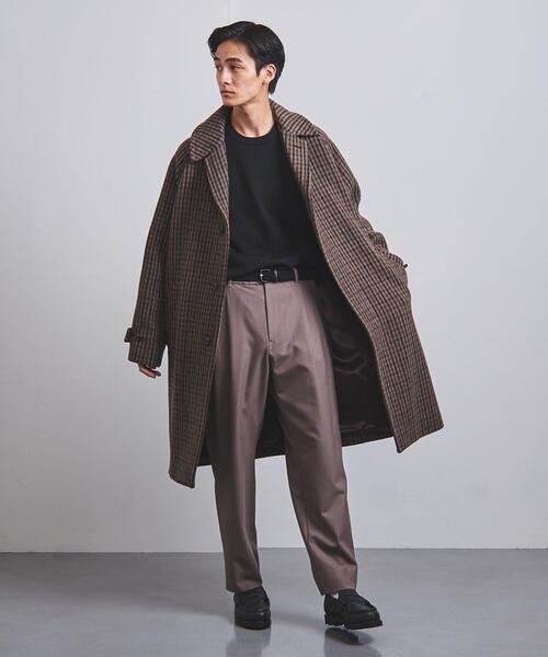 Camoshita（カモシタ）の「＜Camoshita（カモシタ）＞ チェック シングル バルカラー コート（その他アウター・メンズ・モカ・50/46/44/48）」の10枚目の写真