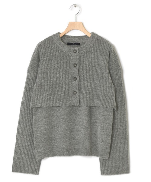 w closet（ダブルクローゼット）の「7Gリブカーデ×5G天竺インナーSET（カーディガン/ボレロ・レディース・オフホワイト/オレンジ/グリーン/グレー系4・FREE）」の19枚目の写真